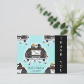 Dubbele Bruidegom Huwelijk Dank Je Kaart (Staand voorkant)