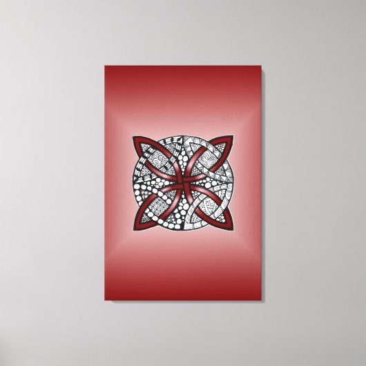 Dubbele bruiloft of Keltische Knot Pattern Red Canvas Afdruk (Voorkant)