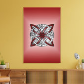 Dubbele bruiloft of Keltische Knot Pattern Red Canvas Afdruk (Insitu (Woonkamer))