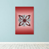 Dubbele bruiloft of Keltische Knot Pattern Red Canvas Afdruk (Insitu (Houten vloer))
