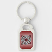 Dubbele bruiloft Ring of Celtic Knot Pattern Red Sleutelhanger (Voorkant)
