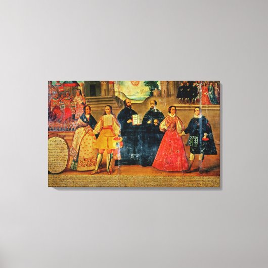 Dubbele bruiloft tussen twee Inca-vrouwen Canvas Afdruk (Voorkant)
