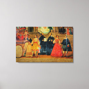 Dubbele bruiloft tussen twee Inca-vrouwen Canvas Afdruk