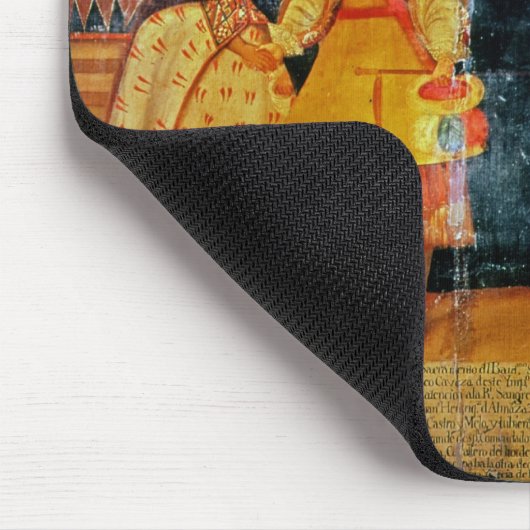 Dubbele bruiloft tussen twee Inca-vrouwen Muismat (Hoek)