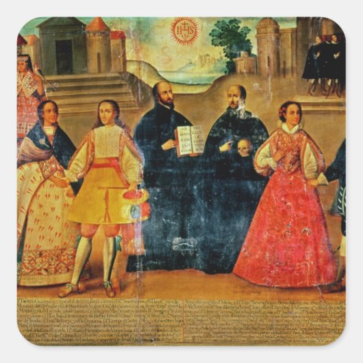 Dubbele bruiloft tussen twee Inca-vrouwen Vierkante Sticker (Voorkant)