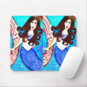 dubbele brunette mermaid mousepad muismat (Met muis)