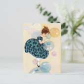 "DUBBELE BUBBELE" VLOERENDE VANTASEL BRIEFKAART (Staand voorkant)