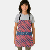 Dubbele Bubble Perzik Blauw Minimaal Patroon Schort (Insitu)