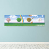 Dubbele canvas print 4 seizoenen unieke digitale k (Insitu (Houten vloer))