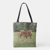 Dubbele Canvas tas met  paarden (Achterkant)