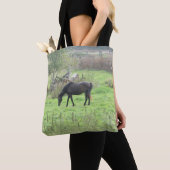 Dubbele Canvas tas met  paarden (Dichtbij)