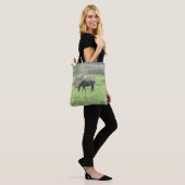 Dubbele Canvas tas met  paarden (Op model)