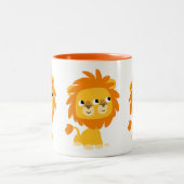 Dubbele Cartoon Lion bekijken Tweekleurige Koffiemok (Center)