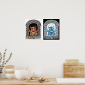 Dubbele Celtic Gargoyle afdrukken Poster (Keuken)