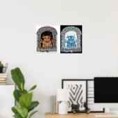Dubbele Celtic Gargoyle afdrukken Poster (Thuiskantoor)