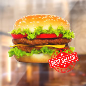 Dubbele Cheeseburger Best Seller Burger Advert Raamsticker (Vel 2)
