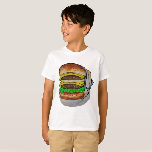 Dubbele Cheeseburger T-shirt (Voorkant volledig)