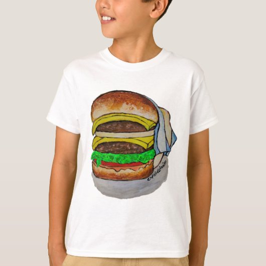 Dubbele Cheeseburger T-shirt (Voorkant)