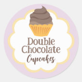 Dubbele Chocolade Cupcake Scallop Label (Voorkant)