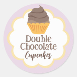 Dubbele Chocolade Cupcake Scallop Label