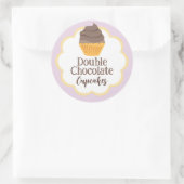Dubbele Chocolade Cupcake Scallop Label (Tas)