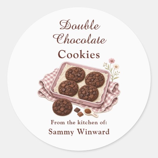 Dubbele Chocolade Koekje Cadeau Label (Voorkant)