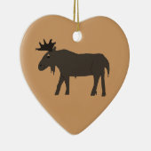 Dubbele chocolade Moose-sierplant Keramisch Ornament (Rechts)