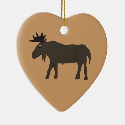 Dubbele chocolade Moose-sierplant Keramisch Ornament (Rechts)