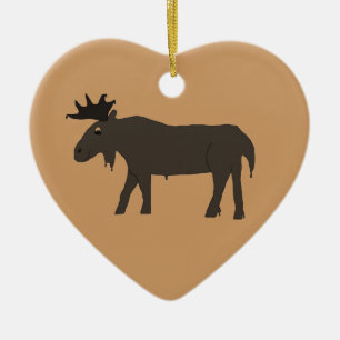 Dubbele chocolade Moose-sierplant Keramisch Ornament