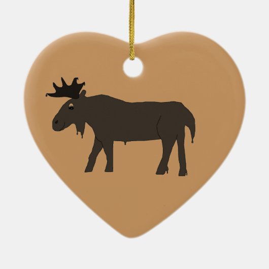 Dubbele chocolade Moose-sierplant Keramisch Ornament (Achterkant)