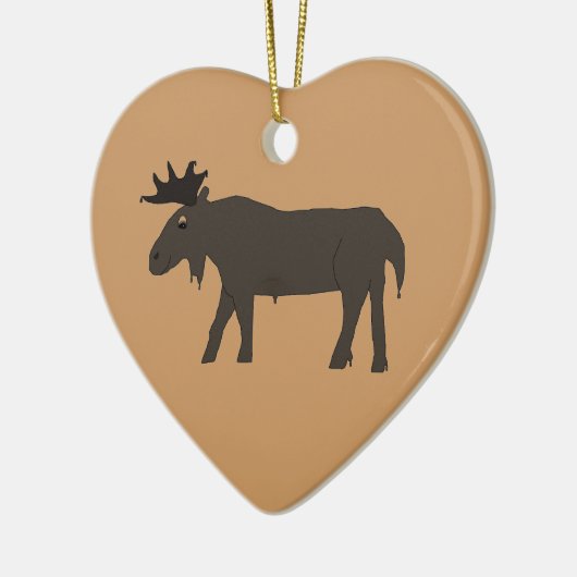 Dubbele chocolade Moose-sierplant Keramisch Ornament (Links)