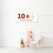 Dubbele cijfers 10 jaar oud Birthday Boy Basketbal Spandoek (Insitu)