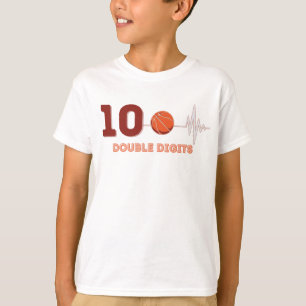 Dubbele cijfers 10 jaar oud Birthday Boy Basketbal T-shirt