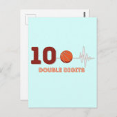 Dubbele Cijfers 10 Jaar Verjaardag Jongen Basketba Briefkaart (Voorkant / Achterkant)