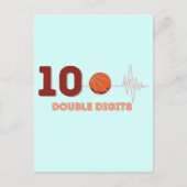 Dubbele Cijfers 10 Jaar Verjaardag Jongen Basketba Briefkaart (Voorkant)