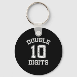 Dubbele cijfers 10e verjaardag 10 jaar oud sleutelhanger