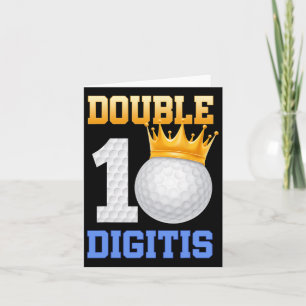 Dubbele cijfers 10e verjaardag 10 jaar oude golfer kaart