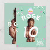 Dubbele Cijfers Feest Bash Kaart (Voorkant / Achterkant)