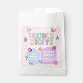 Dubbele cijfers Preppy Patch 10e verjaardagsfeest Bedankzakje