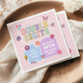 Dubbele Cijfers Preppy Patch 10e Verjaardagsfeestj Servet
