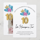 Dubbele cijfers Verjaardag Bash Kaart (Voorkant / Achterkant)