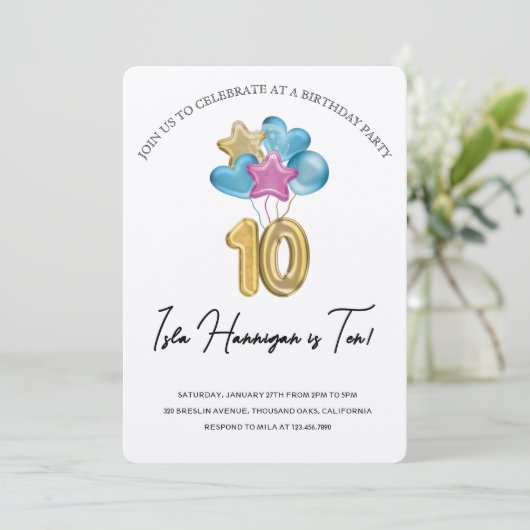 Dubbele cijfers Verjaardag Bash Kaart (Staand voorkant)