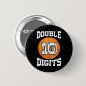 Dubbele cijfers verjaardag decoraties jongen 10e ronde button 5,7 cm (Voorkant /achterkant)
