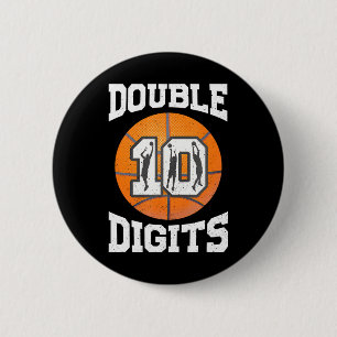 Dubbele cijfers verjaardag decoraties jongen 10e ronde button 5,7 cm