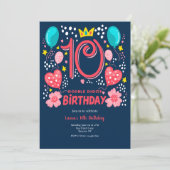 Dubbele cijfers verjaardag kaart (Staand voorkant)