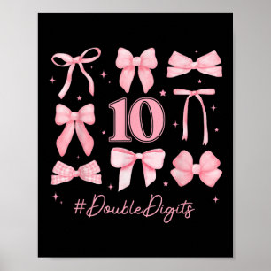 Dubbele cijfers Verjaardag Meisje 10e verjaardag C Poster