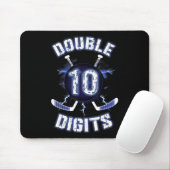 Dubbele cijfers verjaardagsdecoraties ijshockey 10 muismat (Met muis)