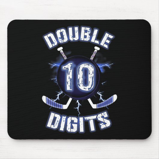 Dubbele cijfers verjaardagsdecoraties ijshockey 10 muismat (Voorkant)