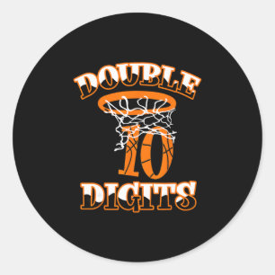 Dubbele cijfers verjaardagsdecoraties Jongen 10 Sk Ronde Sticker