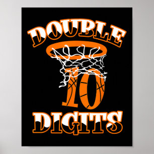 Dubbele cijfers Verjaarddes Jongen 10 Basketba Poster